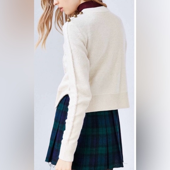 Alice & UO NWT Gitane Crewneck Cable Button Stripes Cotton Blend Knit Sweater S - Picture 15 of 15